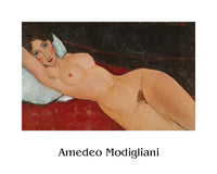 Affiche Art Amedeo Modigliani Liegender Frauenakt auf weißem Kissen 50x40cm AMO 2002 PGM | Yourdecoration.fr