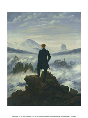 Affiche Art Caspar David Friedrich Der Wanderer im Nebelmeer 30x40cm CDF 100 PGM | Yourdecoration.fr