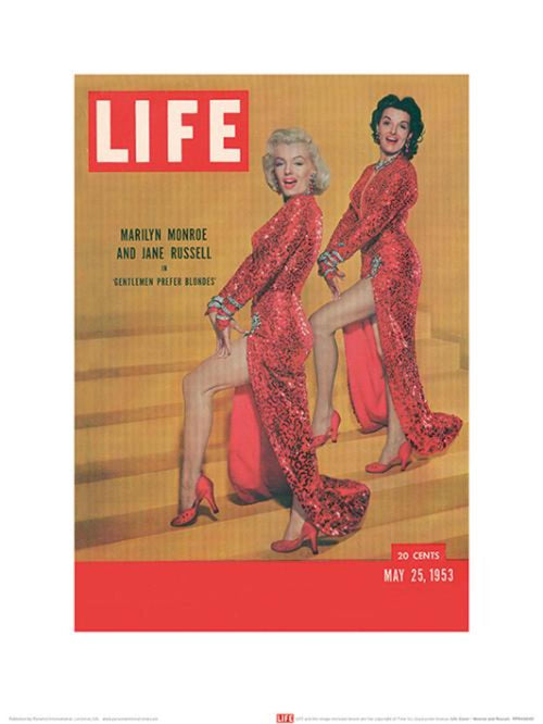 Affiche Art Time Life Life Cover Monroe Russell 30x40cm Pyramid PPR44045 | Yourdecoration.fr
