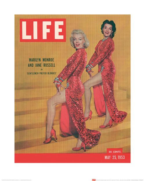 Affiche Art Time Life Life Cover Monroe Russell 40x50cm Pyramid PPR43077 | Yourdecoration.fr