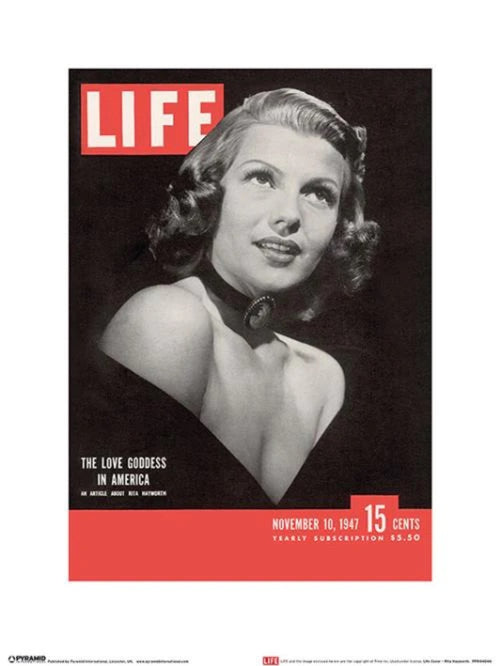 Affiche Art Time Life Life Cover Rita Hayworth 30x40cm Pyramid PPR44046 | Yourdecoration.fr