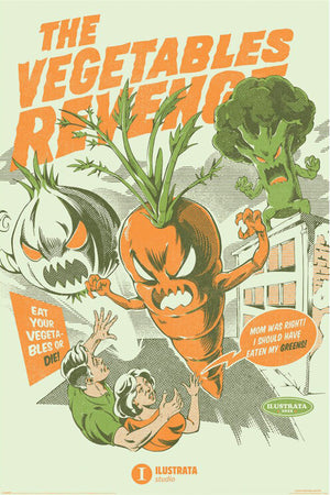 Affiche Poster Illustrata The Vegetables Revenge 61x91 5cm Pyramid PP35304 | Yourdecoration.fr