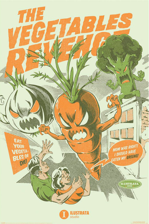 Affiche Poster Illustrata The Vegetables Revenge 61x91 5cm Pyramid PP35304 | Yourdecoration.fr