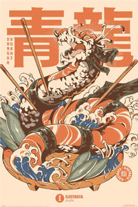 Affiche Poster Ilustrata Dragon Sushi 61x91 5cm Pyramid PP35305 | Yourdecoration.fr