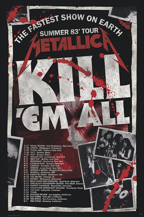 Affiche Poster Metallica Kill Em All 83 Tour 61x91 5cm Abystyle GBYDCO434 | Yourdecoration.fr