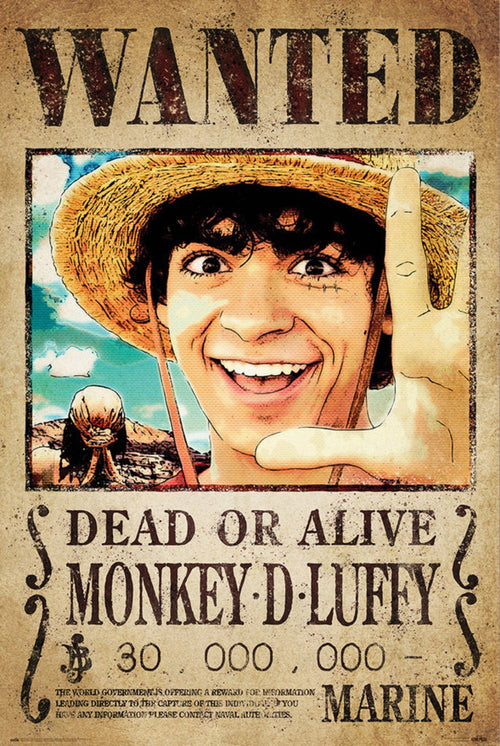 Affiche Poster One Piece Netflix Wanted Monkey D Luffy 61x91.5cm Grupo Erik GPE5779 | Yourdecoration.fr