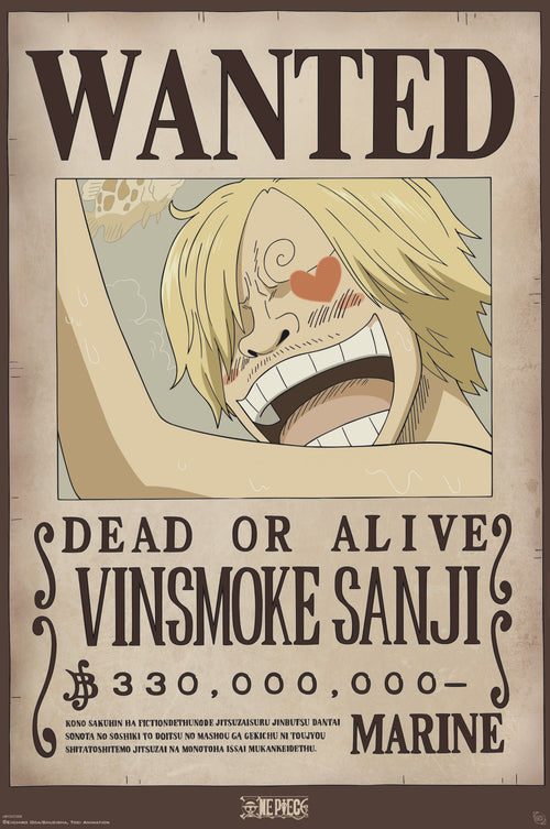 Affiche et Poster One Piece Wanted Sanji 61x91 5cm Abystyle GBYDCO559 | Yourdecoration.fr