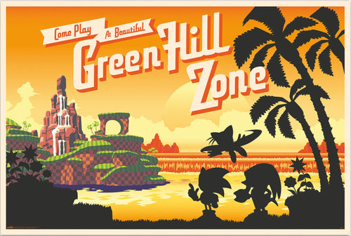 Affiche et Poster Sonic The Hedgehog Come Plat At Beautiful Green Hill Zone 91 5x61cm Grupo Erik GPE5808 | Yourdecoration.fr