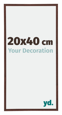 Annecy Plastique Cadre Photo 20x40cm Brun De Face Mesure | Yourdecoration.fr