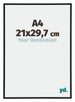 Annecy Plastique Cadre Photo 21x29 7cm A4 Noir Mat De Face Mesure | Yourdecoration.fr