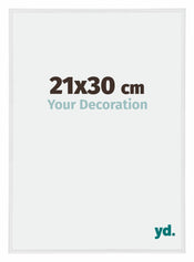 Annecy Plastique Cadre Photo 21x30cm Blanc Brillant De Face Mesure | Yourdecoration.fr