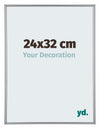 Annecy Plastique Cadre Photo 24x32cm Argent De Face Mesure | Yourdecoration.fr