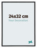 Annecy Plastique Cadre Photo 24x32cm Noir Mat De Face Mesure | Yourdecoration.fr