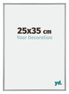 Annecy Plastique Cadre Photo 25x35cm Argent De Face Mesure | Yourdecoration.fr