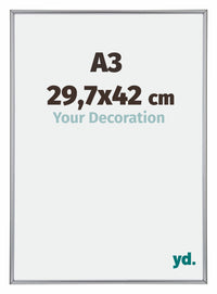 Annecy Plastique Cadre Photo 29 7x42cm A3 Argent De Face Mesure | Yourdecoration.fr