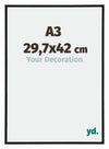Annecy Plastique Cadre Photo 29 7x42cm A3 Noir Mat De Face Mesure | Yourdecoration.fr