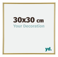 Annecy Plastique Cadre Photo 30x30cm Or De Face Mesure | Yourdecoration.fr