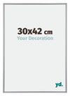 Annecy Plastique Cadre Photo 30x42cm Argent De Face Mesure | Yourdecoration.fr