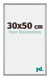 Annecy Plastique Cadre Photo 30x50cm Argent De Face Mesure | Yourdecoration.fr