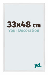 Annecy Plastique Cadre Photo 33x48cm Blanc Brillant De Face Mesure | Yourdecoration.fr