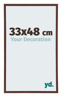 Annecy Plastique Cadre Photo 33x48cm Brun De Face Mesure | Yourdecoration.fr