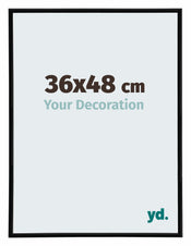 Annecy Plastique Cadre Photo 36x48cm Noir Brillant De Face Mesure | Yourdecoration.fr