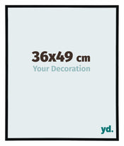Annecy Plastique Cadre Photo 36x49cm Noir Mat De Face Mesure | Yourdecoration.fr