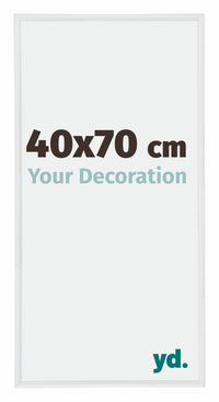 Annecy Plastique Cadre Photo 40x70cm Blanc Brillant De Face Mesure | Yourdecoration.fr