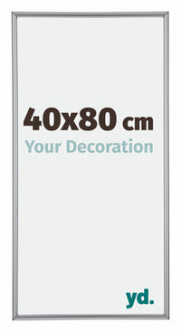 Annecy Plastique Cadre Photo 40x80cm Argent De Face Mesure | Yourdecoration.fr