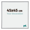 Annecy Plastique Cadre Photo 45x45cm Argent De Face Mesure | Yourdecoration.fr
