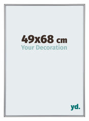 Annecy Plastique Cadre Photo 49x68cm Argent De Face Mesure | Yourdecoration.fr