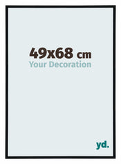 Annecy Plastique Cadre Photo 49x68cm Noir Brillant De Face Mesure | Yourdecoration.fr