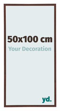 Annecy Plastique Cadre Photo 50x100cm Brun De Face Mesure | Yourdecoration.fr