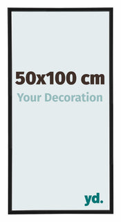 Annecy Plastique Cadre Photo 50x100cm Noir Mat De Face Mesure | Yourdecoration.fr
