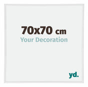 Annecy Plastique Cadre Photo 70x70cm Blanc Brillant De Face Mesure | Yourdecoration.fr