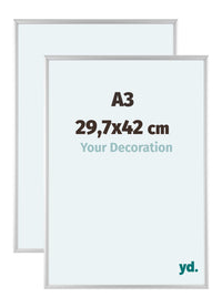 Aurora Aluminium Cadre Photo 29-7x42cm A3 Lot De 2 Argent Mat De Face Mesure | Yourdecoration.fr