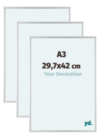Aurora Aluminium Cadre Photo 29-7x42cm A3 Lot De 3 Argent Mat De Face Mesure | Yourdecoration.fr