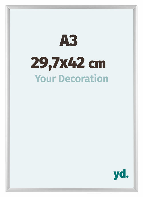 Aurora Aluminium Cadre Photo 29-7x42cm Argent Mat De Face Mesure | Yourdecoration.fr