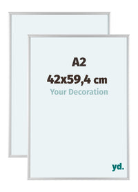Aurora Aluminium Cadre Photo 42x59-4cm A2 Lot De 2 Argent Mat De Face Mesure | Yourdecoration.fr