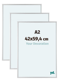 Aurora Aluminium Cadre Photo 42x59-4cm A2 Lot De 3 Argent Mat De Face Mesure | Yourdecoration.fr