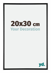 Austin Aluminium Cadre Photo 20x30cm Noir Brillant De Face Mesure | Yourdecoration.fr