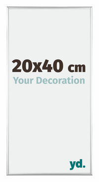 Austin Aluminium Cadre Photo 20x40cm Argent Brillant De Face Mesure | Yourdecoration.fr