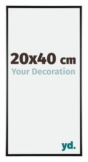 Austin Aluminium Cadre Photo 20x40cm Noir Brillant De Face Mesure | Yourdecoration.fr