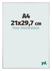 Austin Aluminium Cadre Photo 21x29 7cm A4 Argent Mat De Face Mesure | Yourdecoration.fr