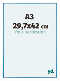 Austin Aluminium Cadre Photo 29 7x42cm A3 Acier Blue De Face Mesure | Yourdecoration.fr