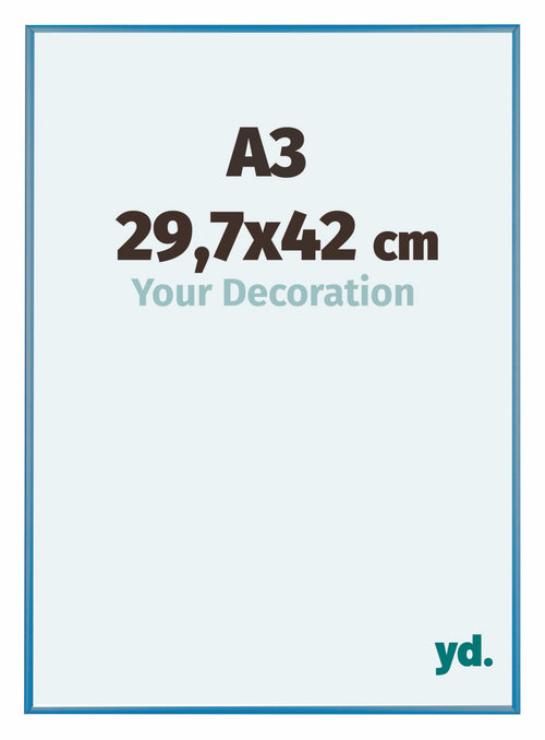 Austin Aluminium Cadre Photo 29 7x42cm A3 Acier Blue De Face Mesure | Yourdecoration.fr