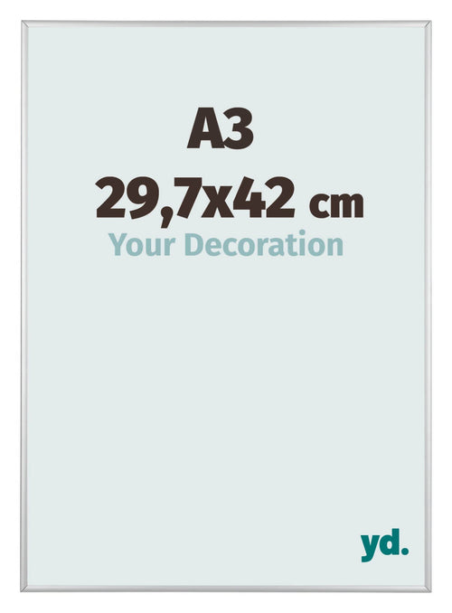 Austin Aluminium Cadre Photo 29 7x42cm A3 Argent Mat De Face Mesure | Yourdecoration.fr