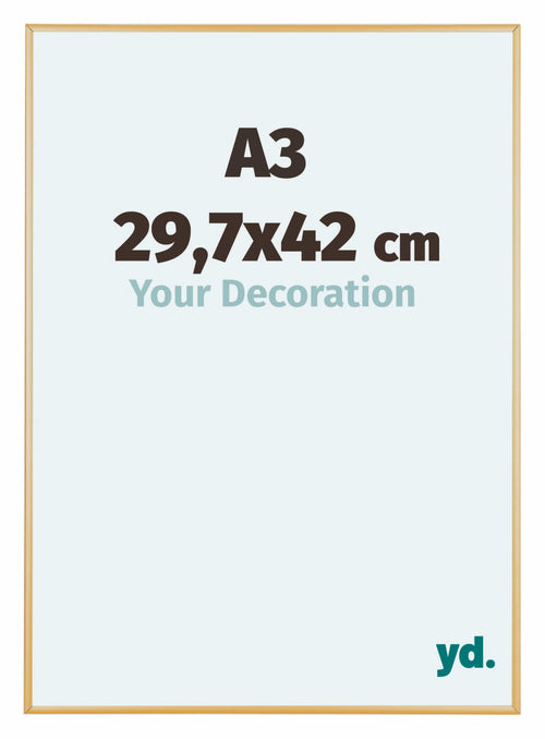 Austin Aluminium Cadre Photo 29 7x42cm A3 Or Vintage De Face Mesure | Yourdecoration.fr