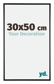 Austin Aluminium Cadre Photo 30x50cm Noir Brillant De Face Mesure | Yourdecoration.fr
