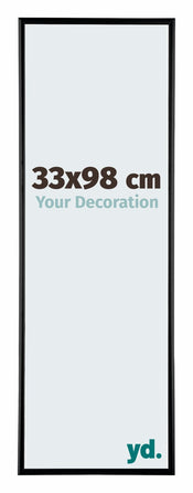 Austin Aluminium Cadre Photo 33x98cm Noir Brillant De Face Mesure | Yourdecoration.fr